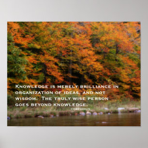 Fall Foliage River Wisdom Inspirational Quote Poster
