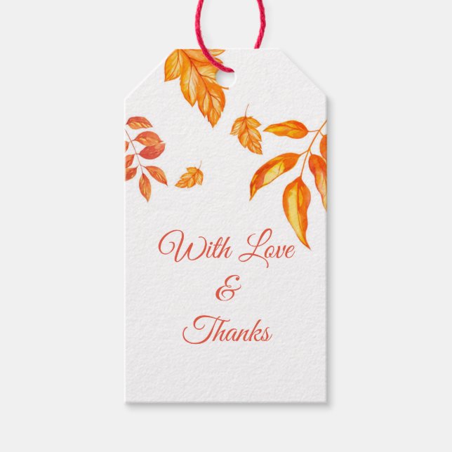Fall Foliage Rustic Autumn Leaves Gift Tag (Front)