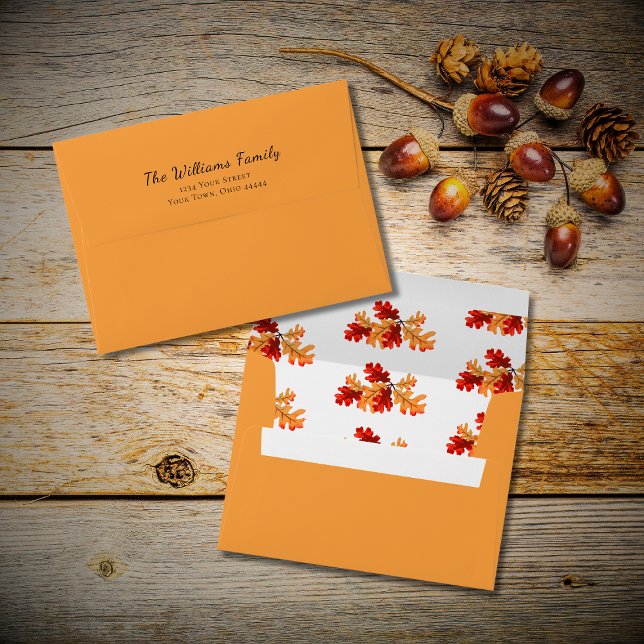 Fall Foliage Rustic Autumn Return Address Envelope (Creator Uploaded)
