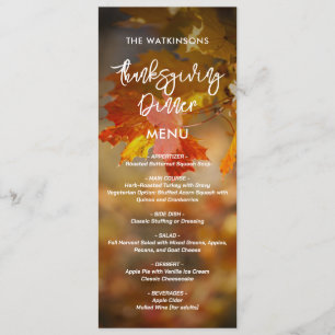 fall foliage thanksgiving menu