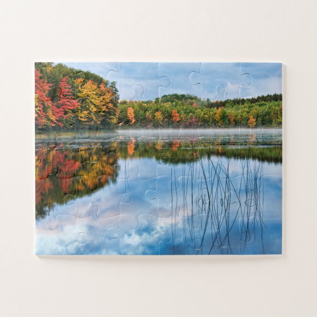 Fall Foliage Thornton Lake U P Michigan Photo Jigsaw Puzzle (Horizontal)