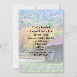 Fall Foliage Tobacco Barn  Invitation