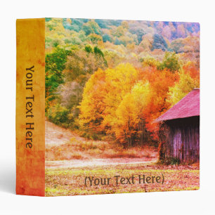 Fall Foliage Tobacco Barn Nature Art Personalized  Binder