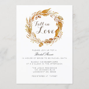 Fall Foliage Watercolor   Bridal Shower Invite