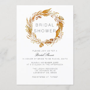 Fall Foliage Watercolor   Bridal Shower Invite