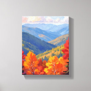 Fall Foliage   Watercolor Mountain Landscape Canvas Print