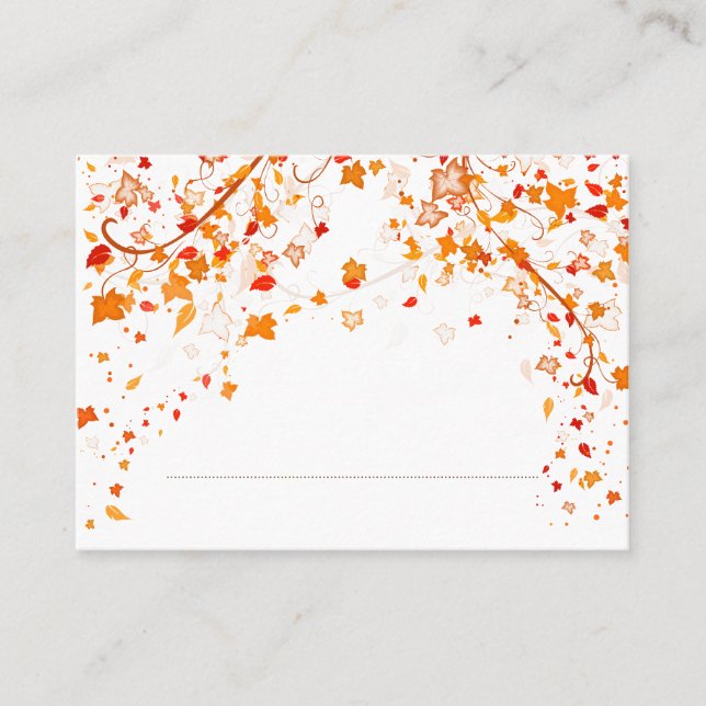 Fall Foliage Wedding Place Card (Front)