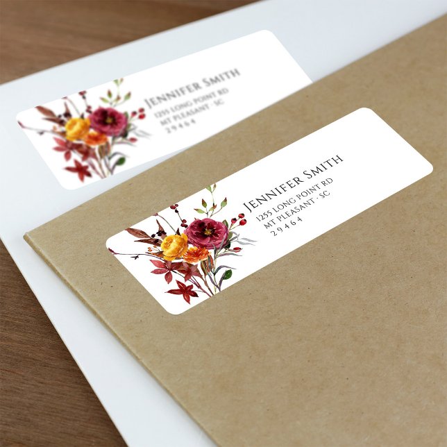 Fall Foliage Whimsical Watercolor Address Label (Creator Uploaded)