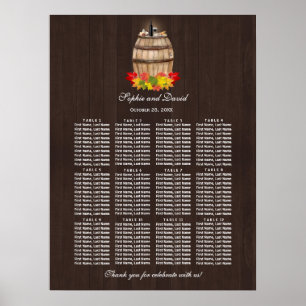 Fall Foliage Wine Barrel Vineyard Seating Chart