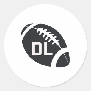 Fall Footbyll Defensive Lineman Dl D Line Defence Classic Round Sticker
