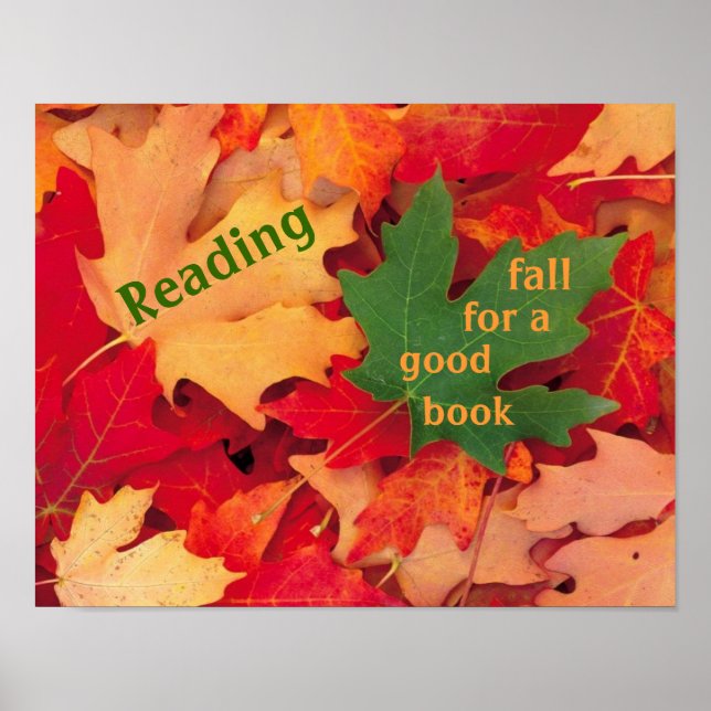 Fall For a Good Book Reading Poster (Front)