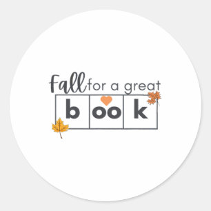 Fall For A Great Book Reading Interventionist Teac Classic Round Sticker