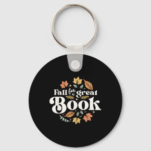 Fall For A Great Book Reading Librarian Autumn Tea Keychain