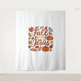 Fall For Jesus Autumn Pumpkin Christian Faith Clas Tapestry