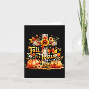 Fall For Jesus Christian Pumpkin Autumn Cross Card