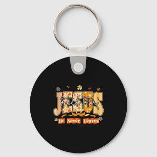 Fall For Jesus He Never Leaves Autumn Christan Men Keychain