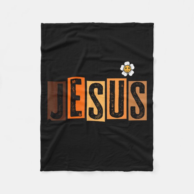 Fall For Jesus He Never Leaves  Fleece Blanket (Front)