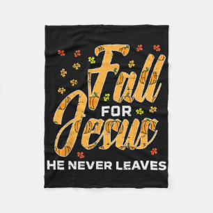 Fall For Jesus Thanksgiving Autumn Christian Men W Fleece Blanket
