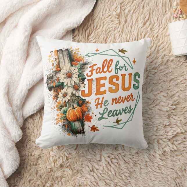 Fall For Jesus....  Throw Pillow (Blanket)
