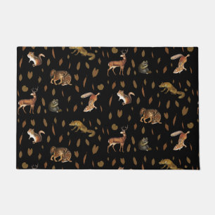 Fall Forest Animals Autumn Leaves Fall Decor Doormat