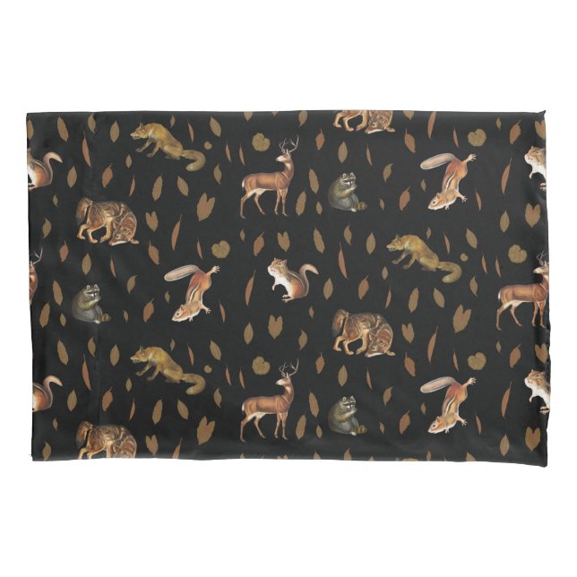 Fall Forest Animals Autumn Leaves Fall Decor Pillowcase (Front)