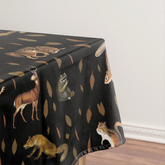 Fall Forest Animals Autumn Leaves Fall Decor Tablecloth (In Situ)