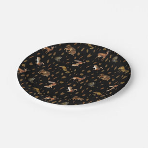 Fall Forest Animals Autumn Leaves Party Paper Plate