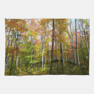 Fall Forest I Autumn Landscape Photography Kitchen Towel
