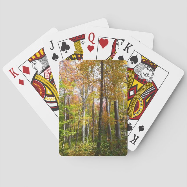 Fall Forest I Autumn Landscape Photography Playing Cards (Back)