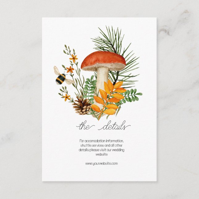 Fall Forest Mushrooms Enclosure Card (Front)