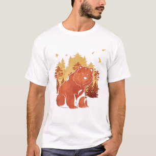 Fall Forest Trees Nature Animal Lover Outdoors Gri T-Shirt