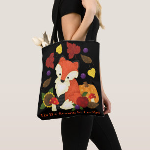 Fall Fox 16"x16" Custom Tote Bag