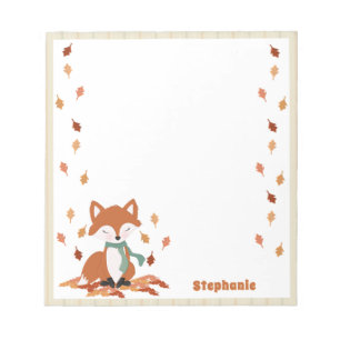 Fall Fox Woodland Birthday Notepad