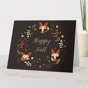Fall Foxes with customizable text Card