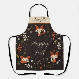 Fall Foxes with customizable text personalized Apron