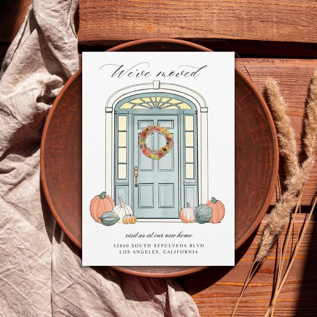 Fall Front Porch Colonial Door Moving Announcement (Creator Uploaded)