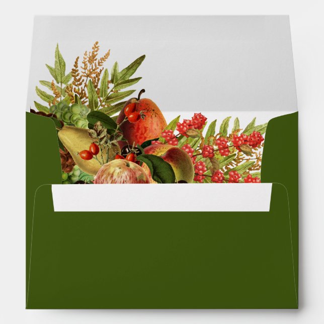 Fall Fruits and Berries Green Envelope (Back (Bottom))