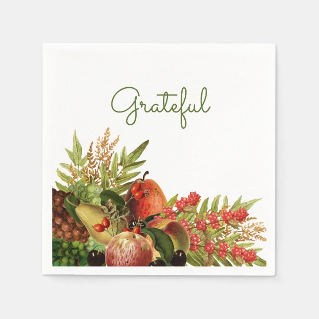 Fall Fruits Paper Napkins (Front)