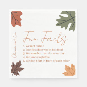 Fall Fun facts Name Wedding  Napkin