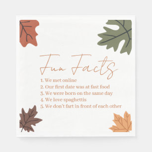 Fall Fun facts Wedding  Napkin