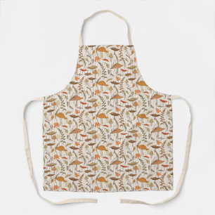 Fall Fungi and Leaves - seamless pattern. Apron