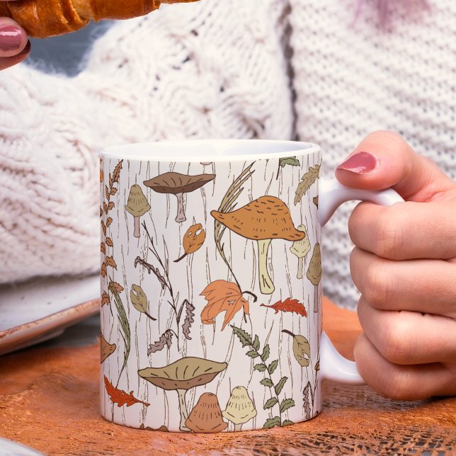 Fall Fungi and Leaves - seamless pattern. Coffee Mug (Creator Uploaded)
