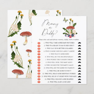 Fall fungi Mommy or daddy baby shower game