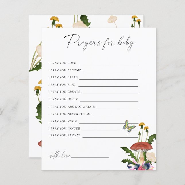 fall fungi - Party game | prayers for baby game (Front/Back)