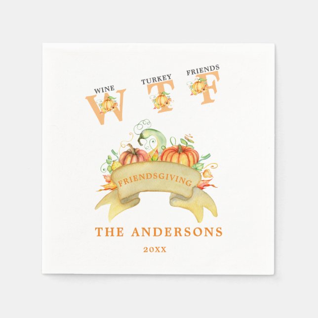 Fall Funny WTF Pumpkins Thanksgiving Feast Napkin (Front)