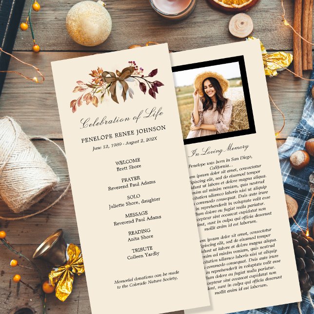 Fall Garland Celebration of Life Program (Creator Uploaded)