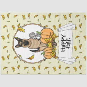 Fall German Shepherd Dog (black tan) Pumpkins Cute Tissue Paper