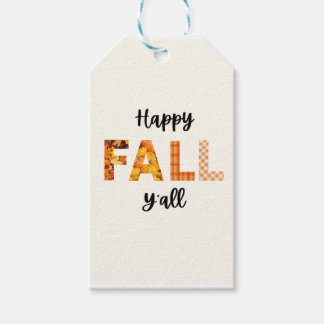 Fall Gift Bag Tag - Cute Happy Fall Y'all Tag 