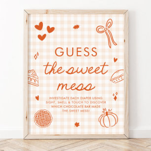 Fall Gingham Cutie Pie Guess the Sweet Mess Game Poster