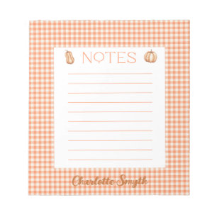 Fall Gingham Notepad